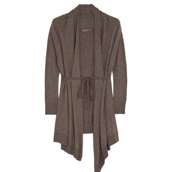 Vince Sweaters - VINCE. Sweater Womens Small Brown Tie Front Cashmere Blend Draped Cardigan Shirt